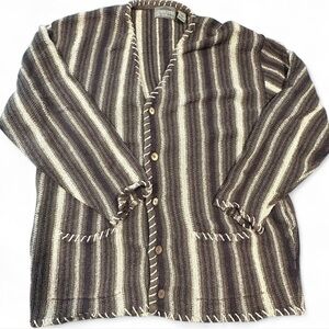Structure Striped Knit Cardigan